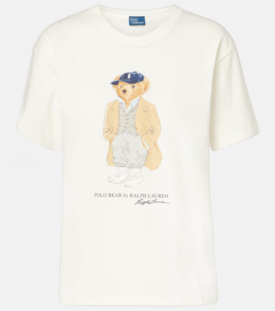 Polo Ralph Lauren Ivory Cotton Jersey T-shirt With Iconic Embroidered Polo Bear In White