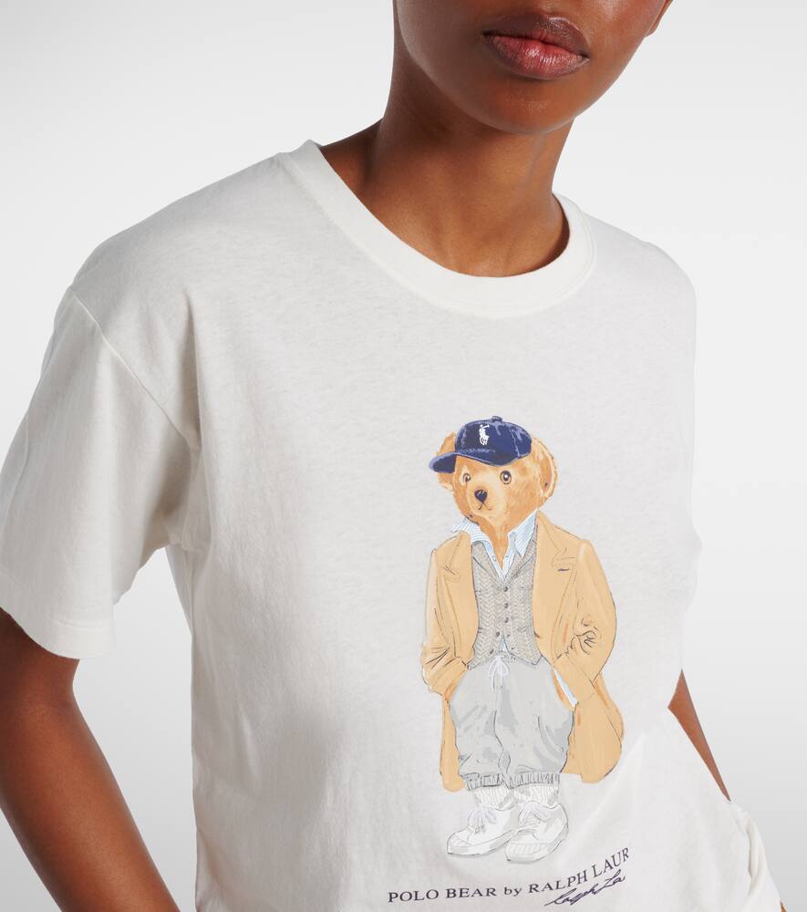 Polo Ralph Lauren Ivory Cotton Jersey T-shirt With Iconic Embroidered Polo Bear In White