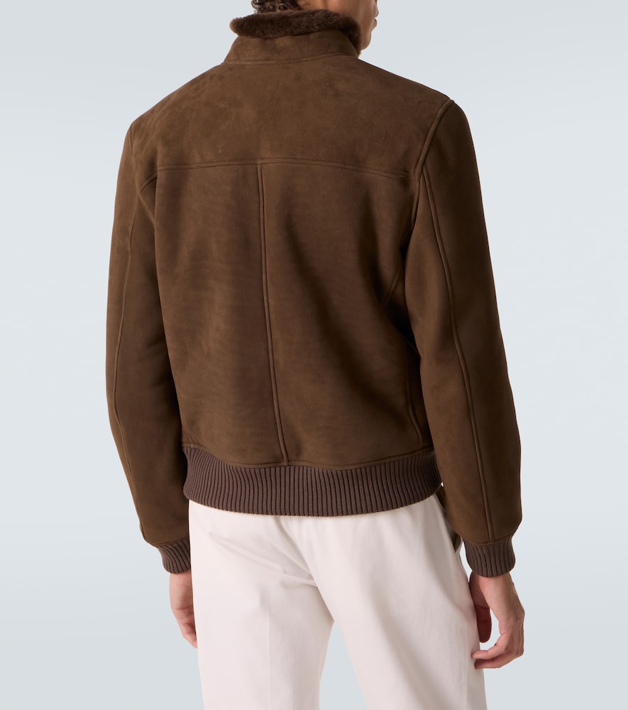 Thom Sweeney Thom Sweeney Shearling-lined Suede Bomber Jacket 