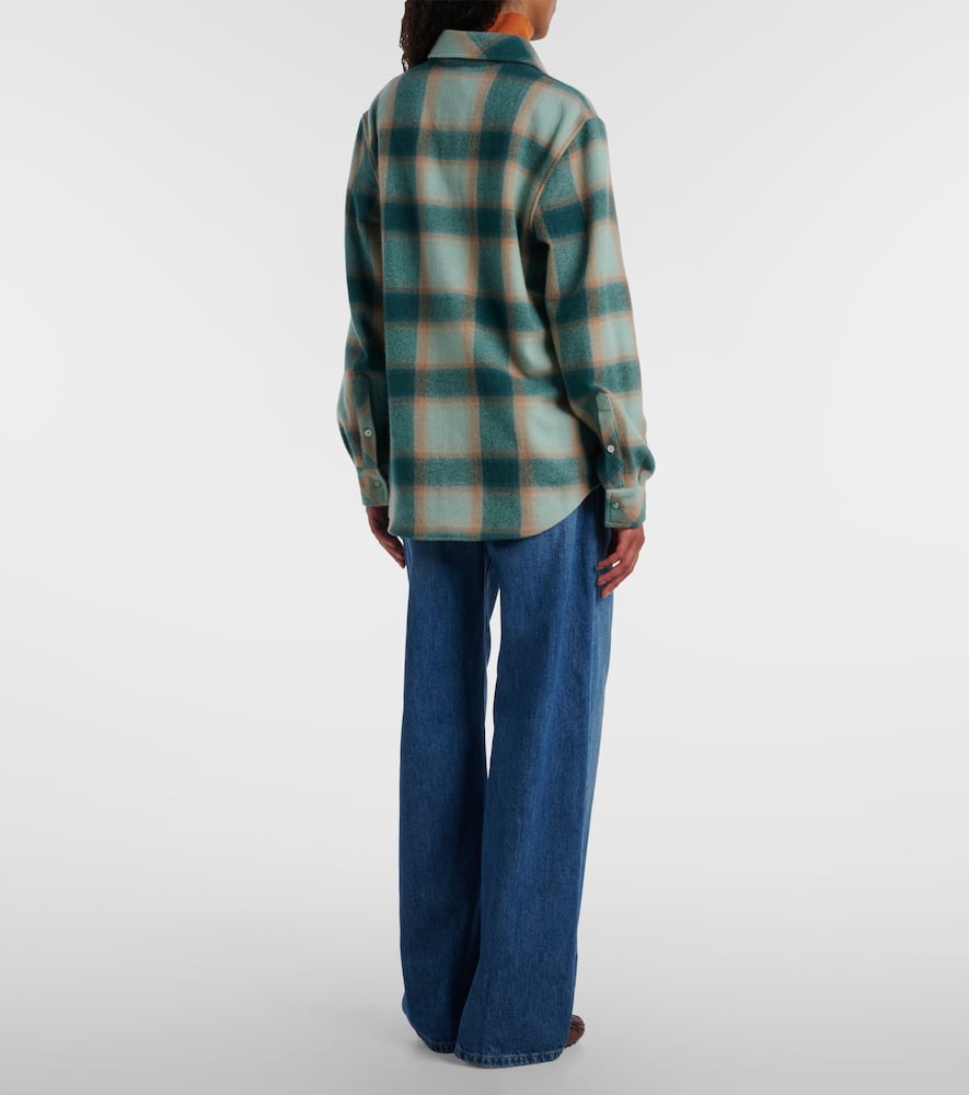 God's True Cashmere Checked Cashmere Overshirt In Green