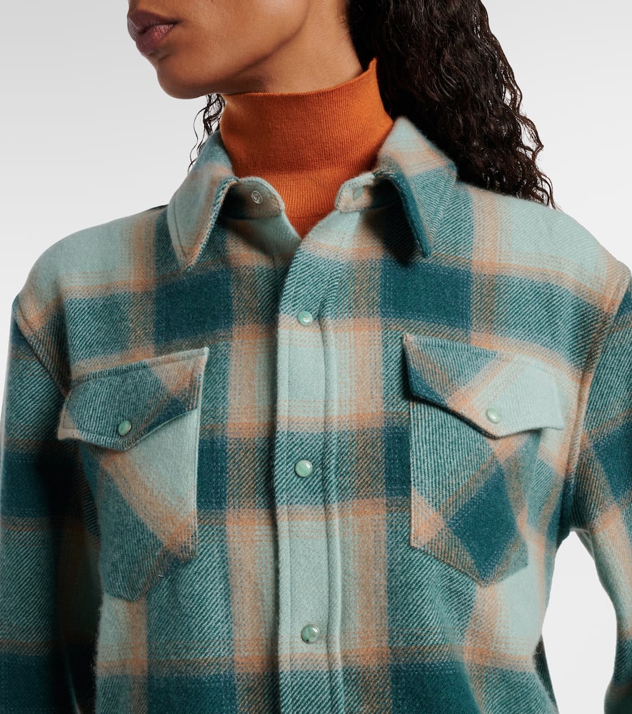 God's True Cashmere Checked Cashmere Overshirt In Green