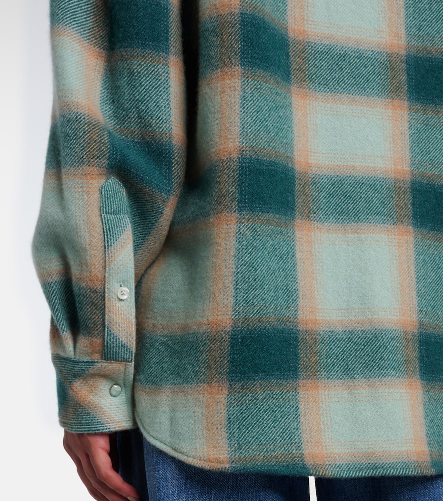 God's True Cashmere Checked Cashmere Overshirt In Green