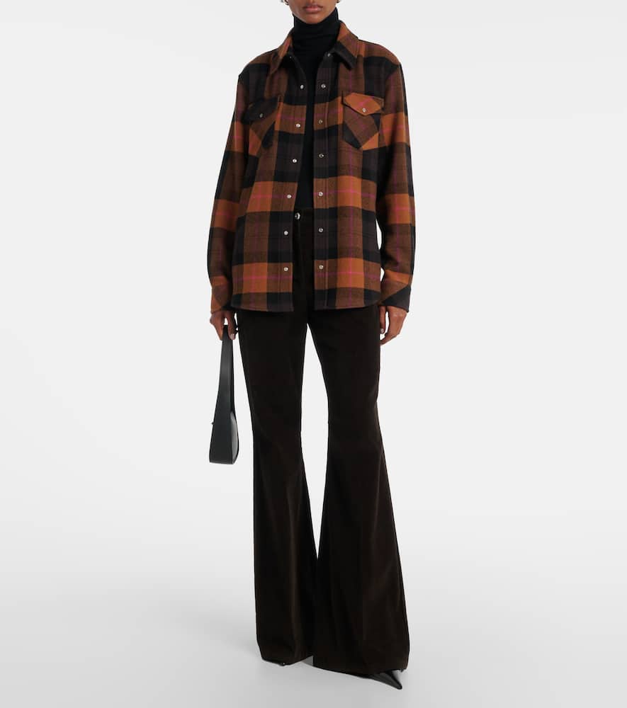 God's True Cashmere Checked Cashmere Shirt In Brown