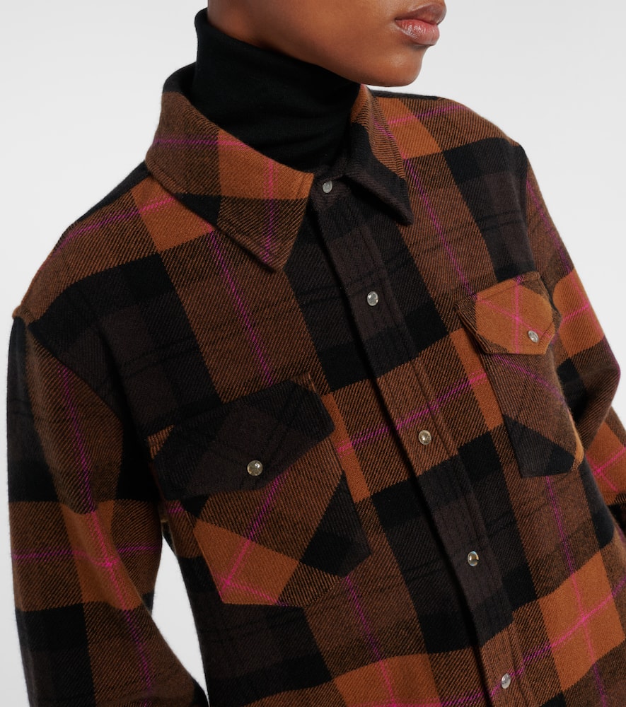 God's True Cashmere Checked Cashmere Shirt In Brown