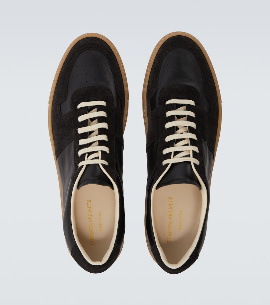 Common Projects Achilles Leather And Suede Sneakers In Black