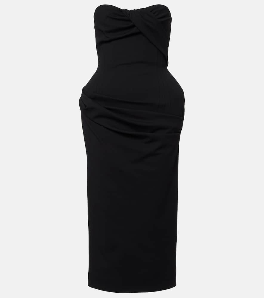 Magda Butrym Draped Midi Dress In Black