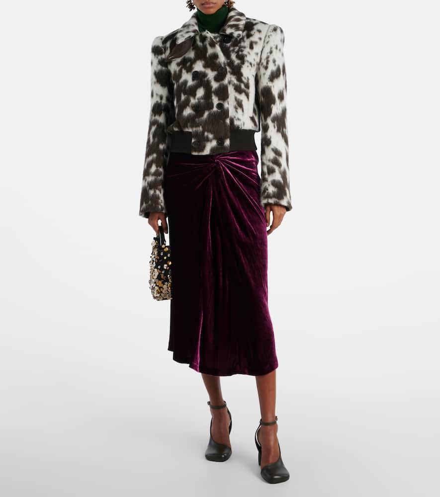 Dries Van Noten Animal-printed Wool-blend Jacket In Brown