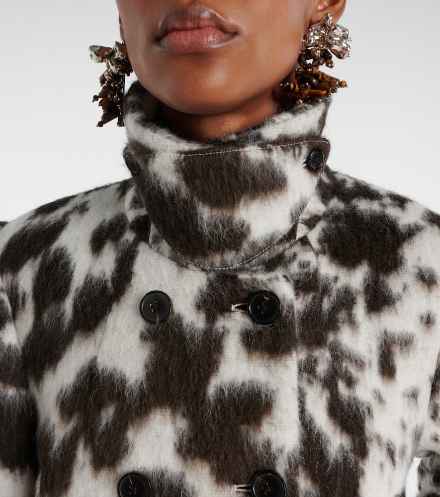 Dries Van Noten Animal-printed Wool-blend Jacket In Brown