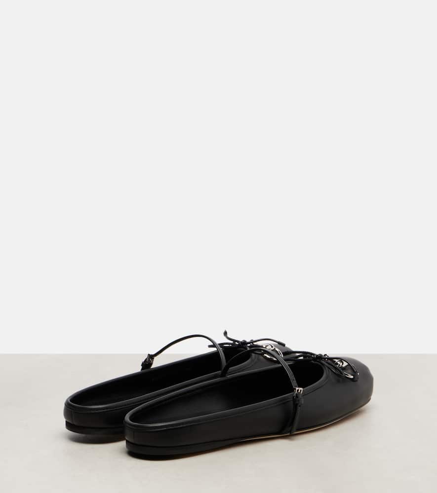 Gucci Horsebit Leather Ballet Flats In Black