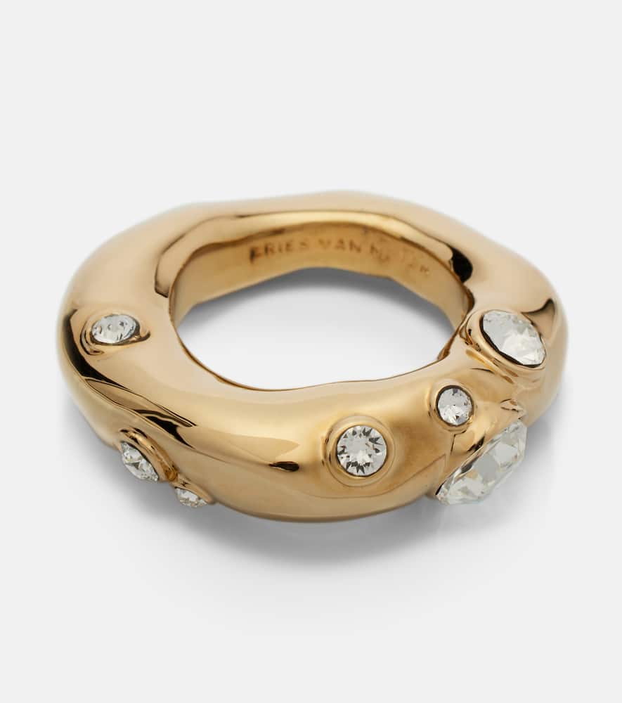 Dries Van Noten Crystal-embellished Ring In Gold