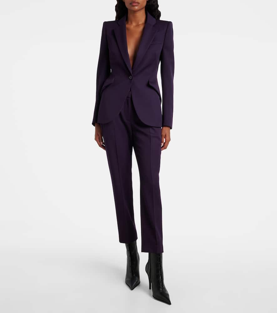 Alexander Mcqueen Wool Blazer In Purple