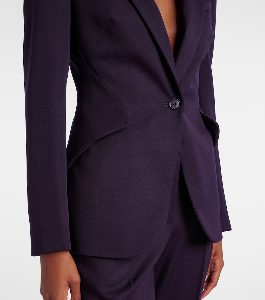 Alexander Mcqueen Wool Blazer In Purple