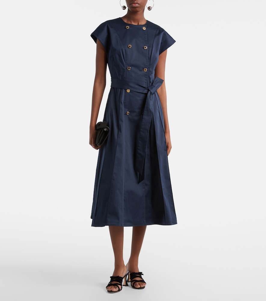 Carolina Herrera Cotton-blend sateen midi dress