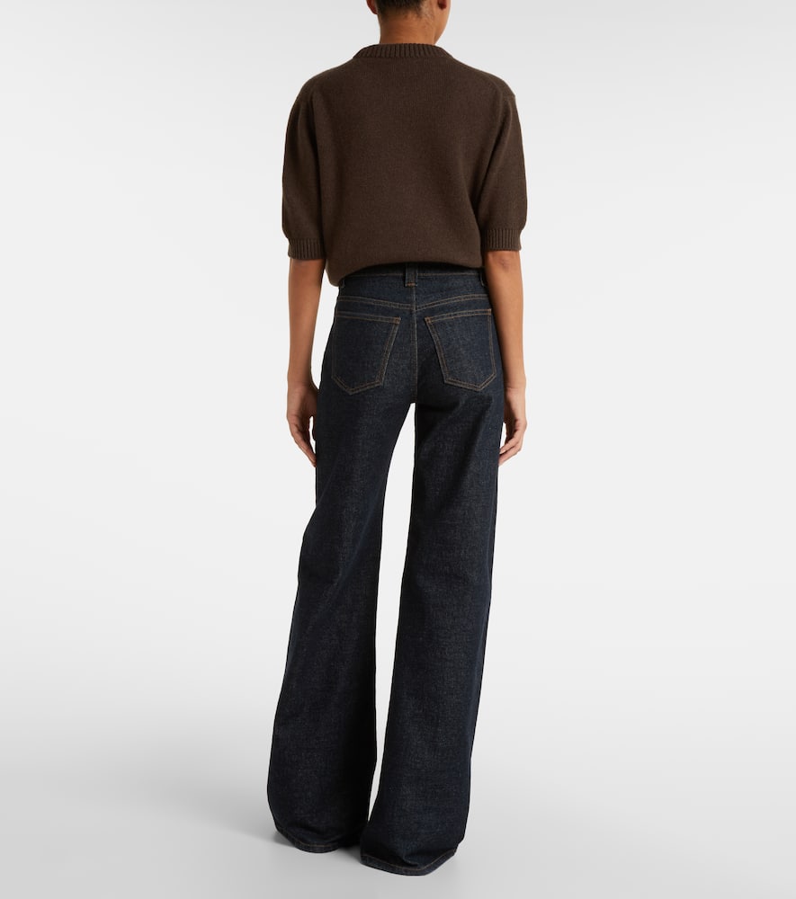 Khaite Dane High-rise Wide-leg Jeans In Blue