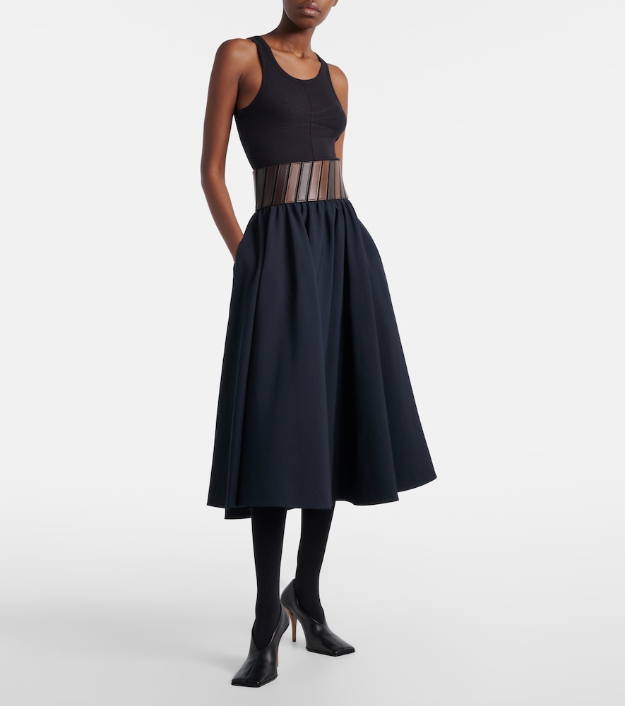  Alaia Alaïa Midirock Aus Wolle Mit Leder 