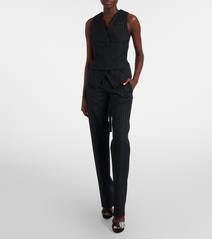 McQueen Pinstripe wool straight pants