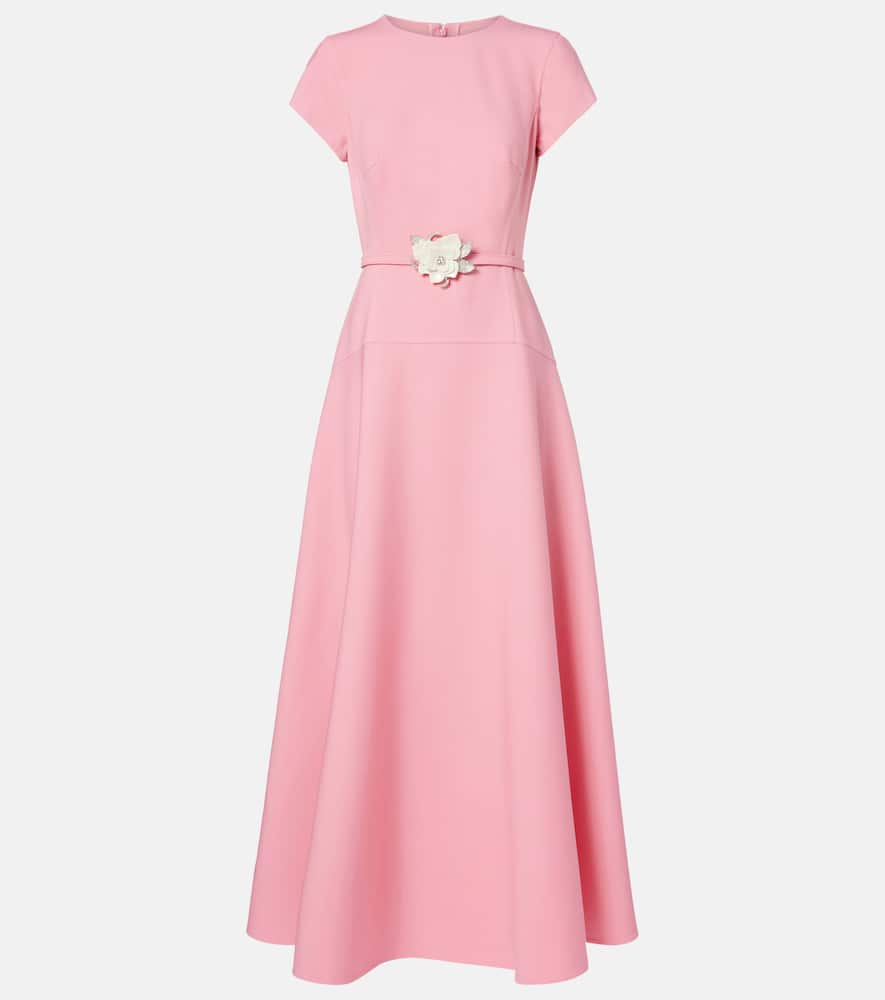 Oscar De La Renta Wool-blend Maxi Dress In Pink