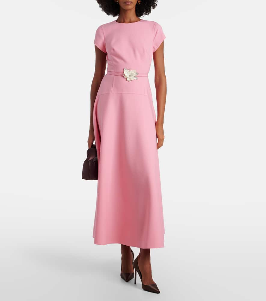 Oscar De La Renta Wool-blend Maxi Dress In Pink
