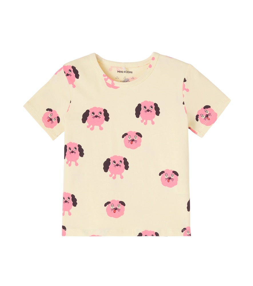 Mini Rodini Yellow Doggies Printed Cotton-Blend T-Shirt M 24/36 - Mytheresa