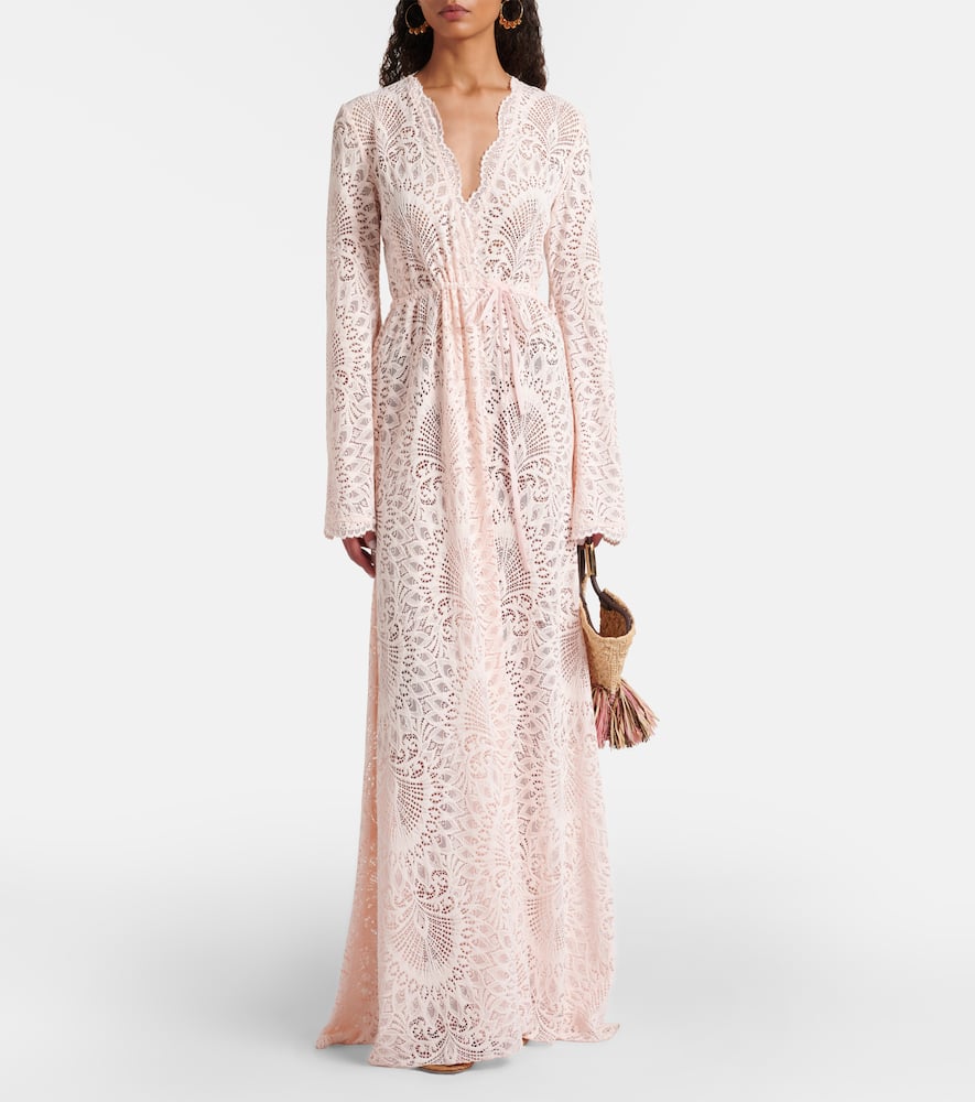 Alexandra Miro Ophelia Lace Maxi Dress In Pink