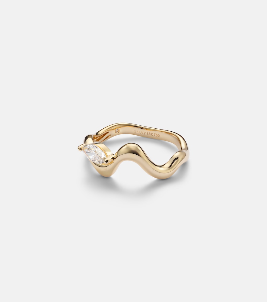Shay Jewelry Wave 18kt gold ring with diamond