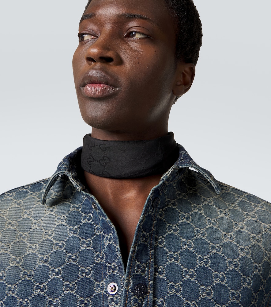  Gucci Gucci Gg Cotton And Silk Pocket Square 