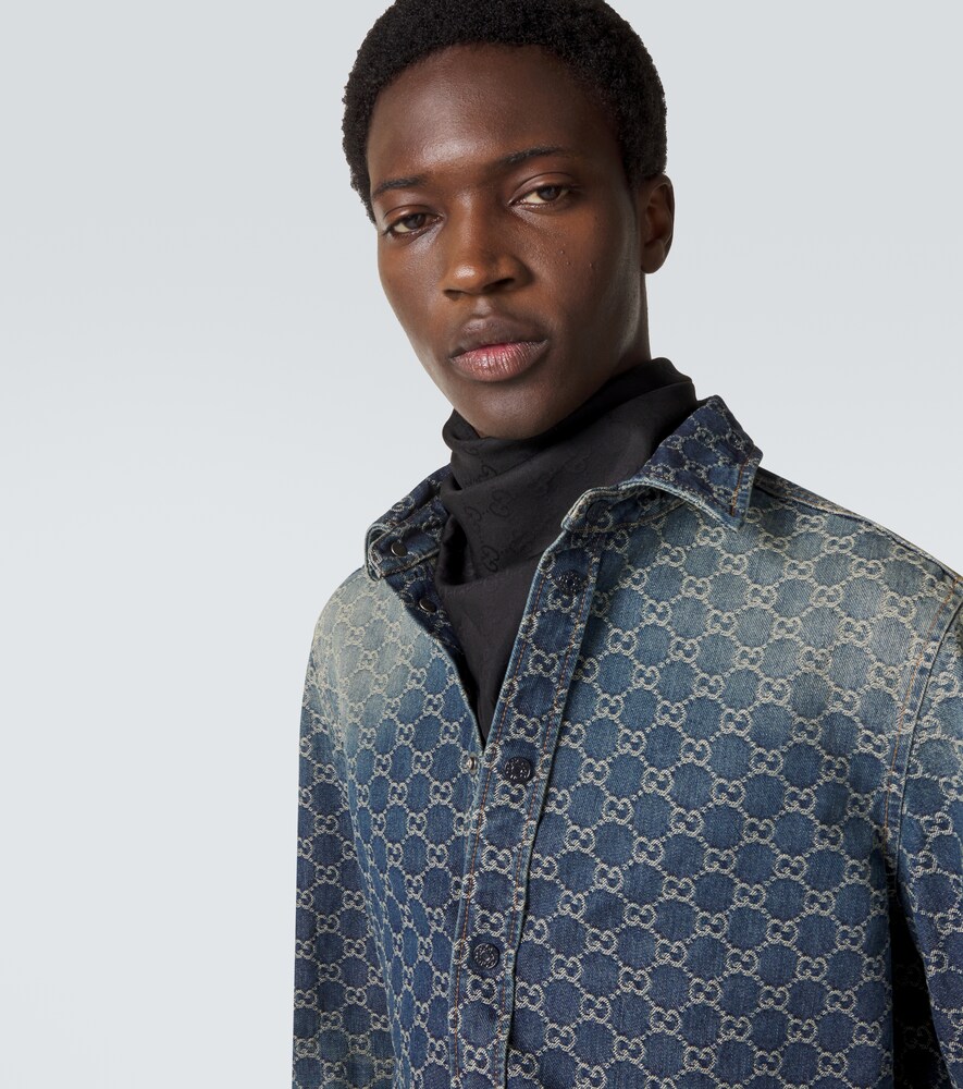  Gucci Gucci Gg Cotton And Silk Pocket Square 