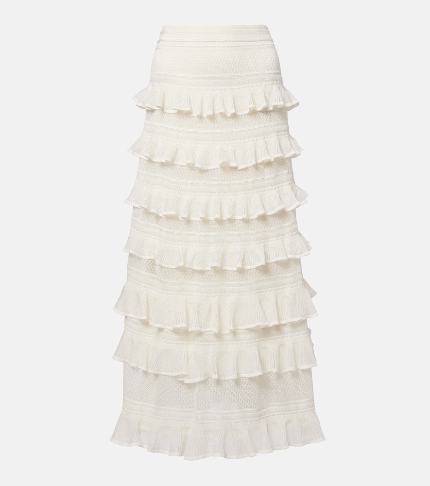 Zimmermann Luna ruffled tiered maxi skirt