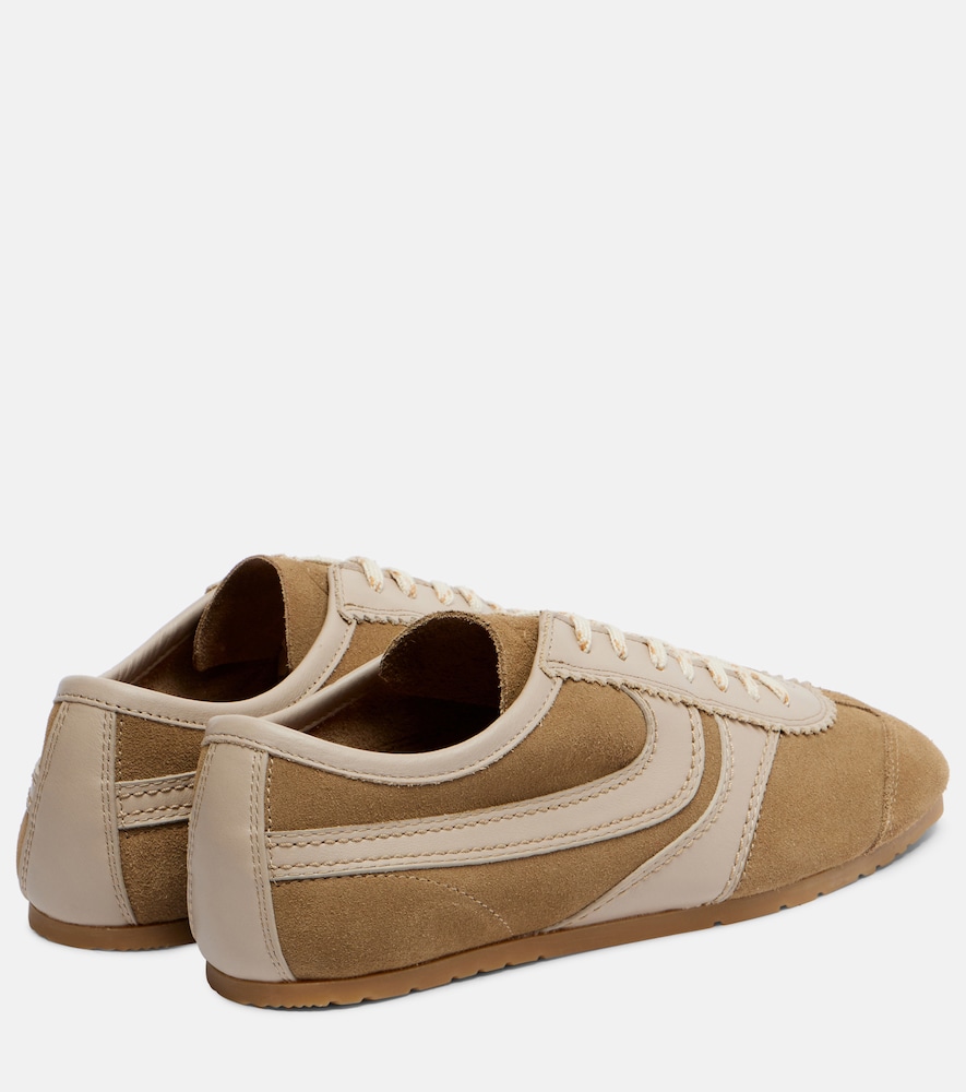 Leather-Trimmed Suede Sneakers