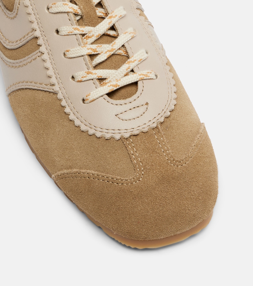  Dries Van Noten Dries Van Noten Leather-trimmed Suede Sneakers 