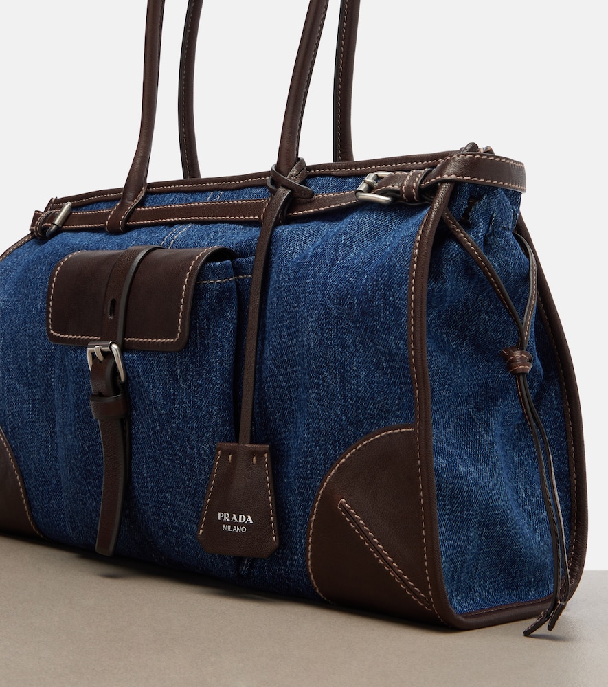  Prada Prada Prada Bonnie Large Denim Shoulder Bag 