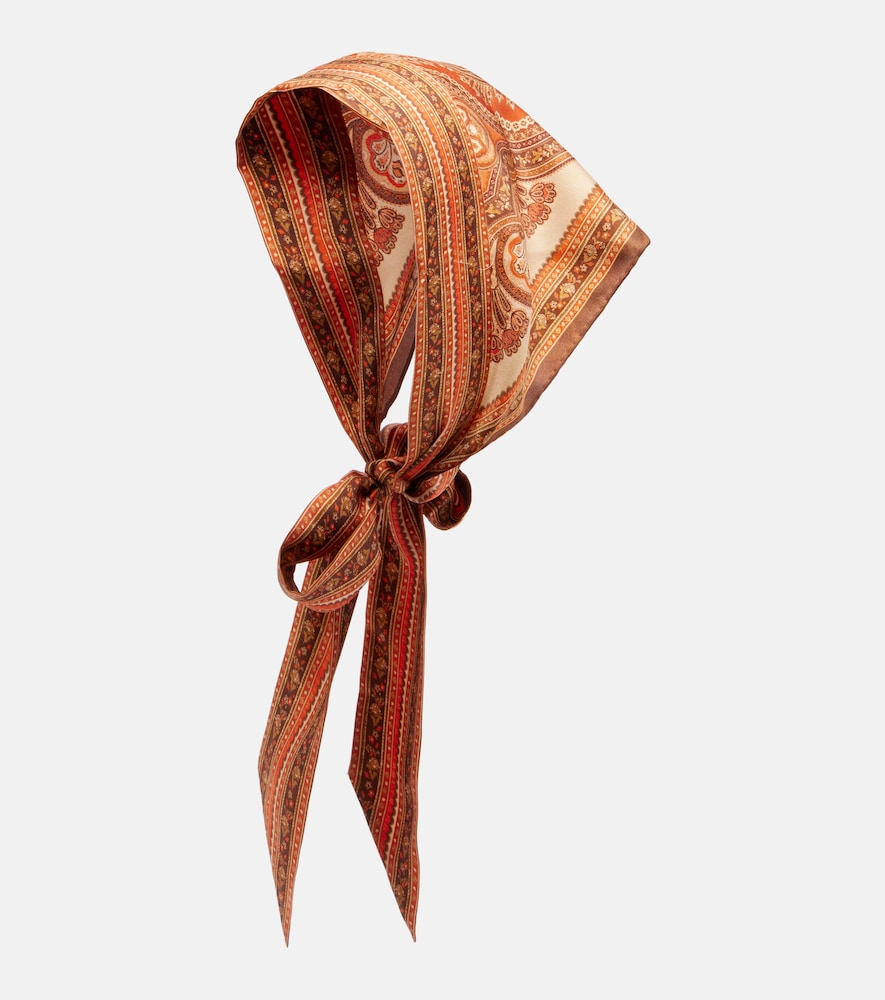 Zimmermann Paisley Silk Scarf In Orange