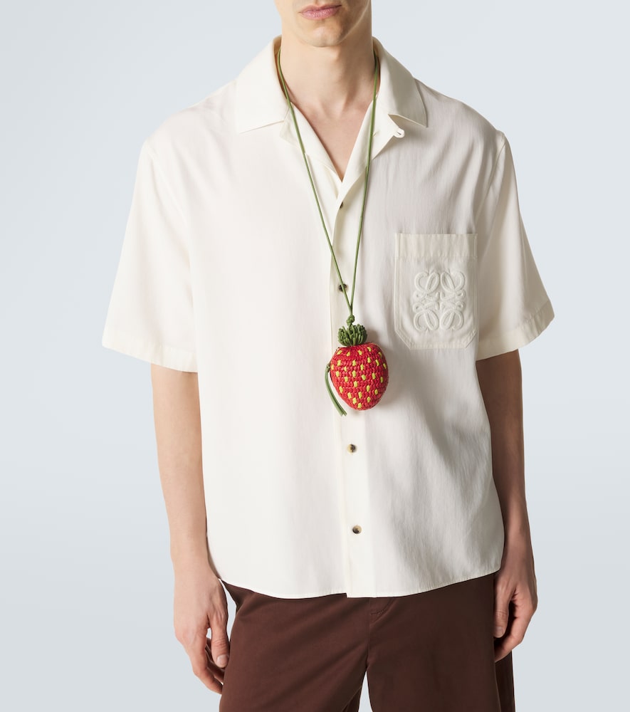  Loewe Loewe Strawberry Raffia Coin Purse With Strap 
