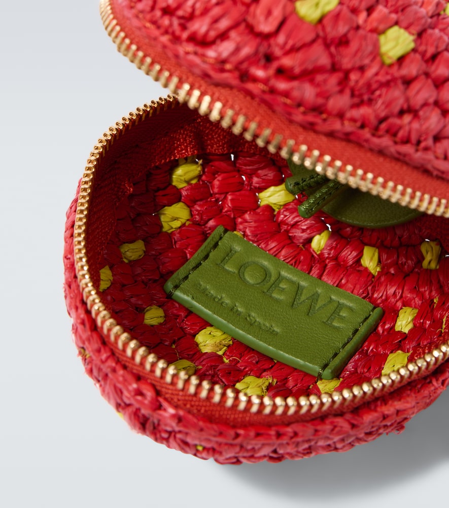  Loewe Loewe Strawberry Raffia Coin Purse With Strap 