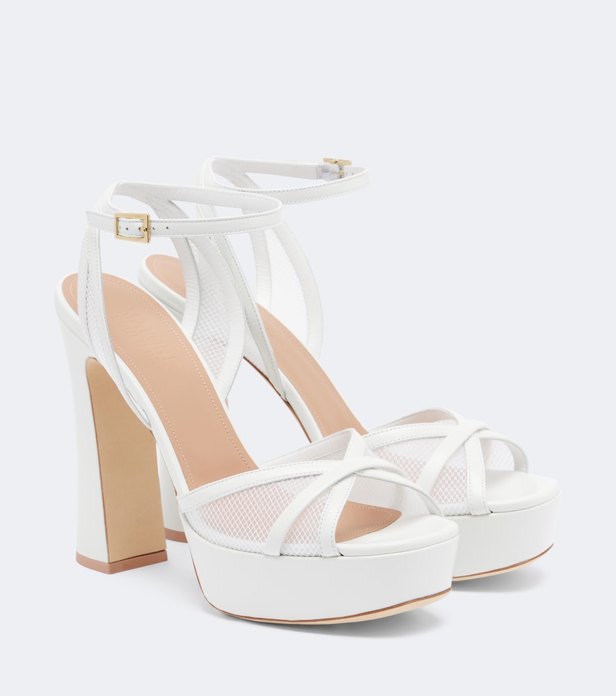 Malone Souliers Sylvie Leather Platform Sandals In White