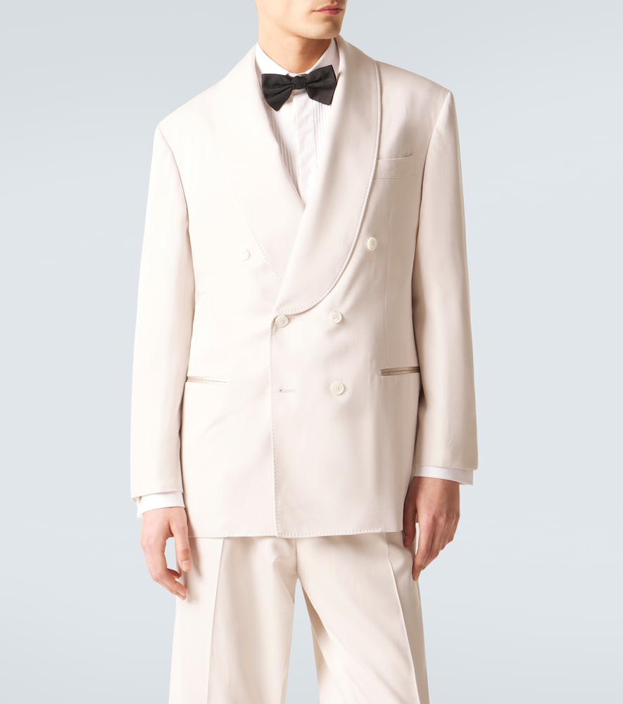  Brunello Cucinelli Brunello Cucinelli Double-breasted Silk Blazer 