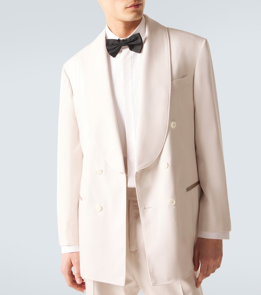  Brunello Cucinelli Brunello Cucinelli Double-breasted Silk Blazer 