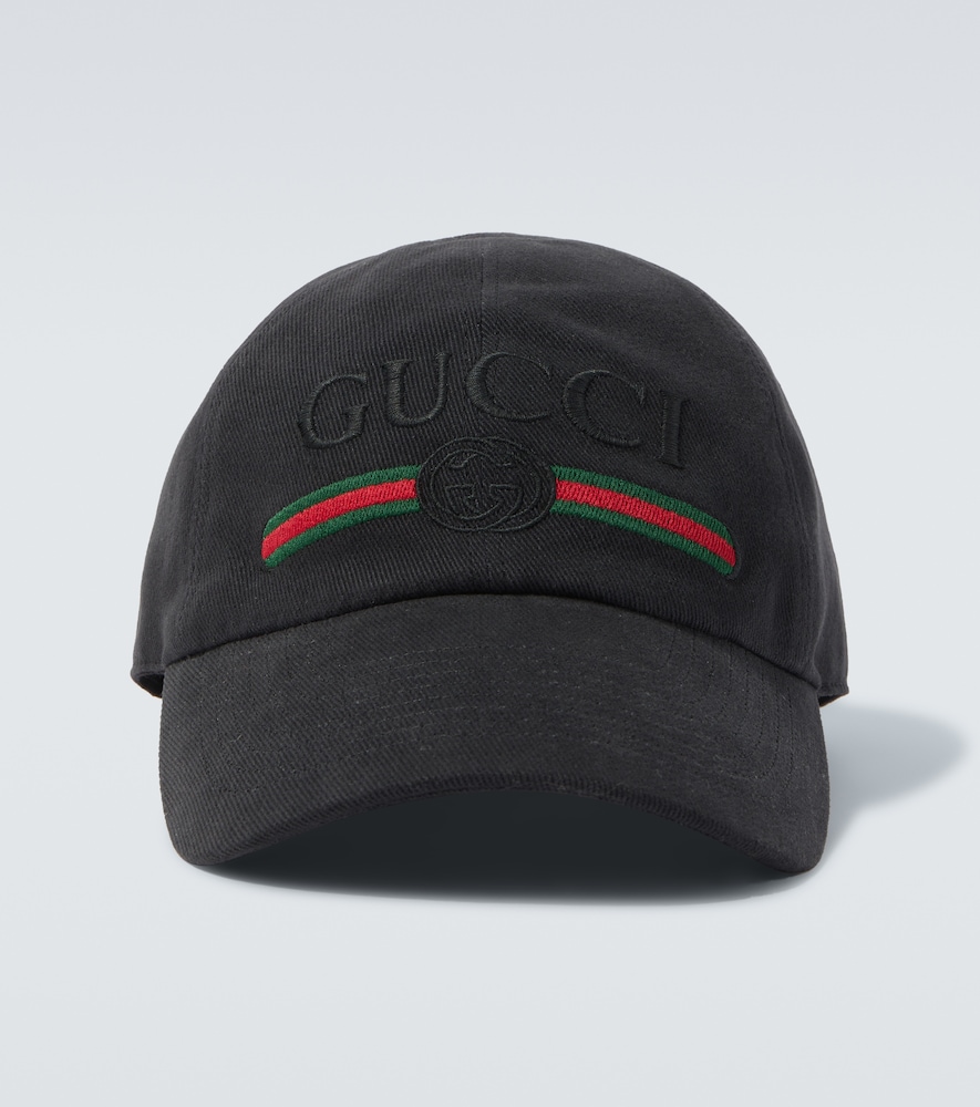 Gucci Web tripe cotton baseball cap