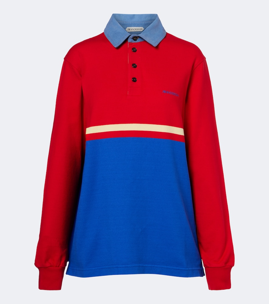 Polo in jersey di cotone colorblock