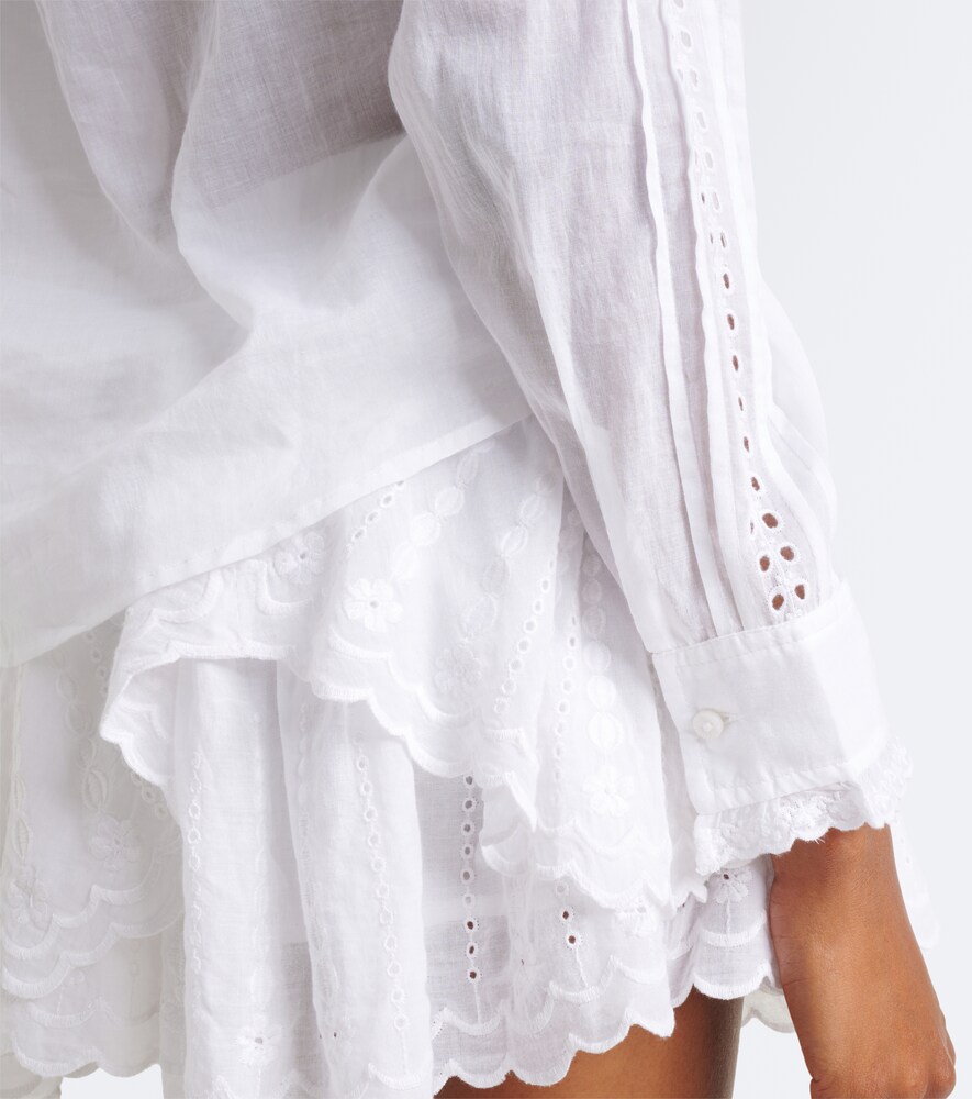 Lonzie Embroidered Cotton Voile Blouse