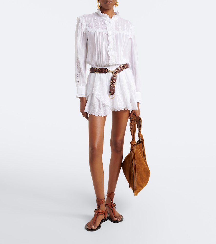 Lonzie Embroidered Cotton Voile Blouse