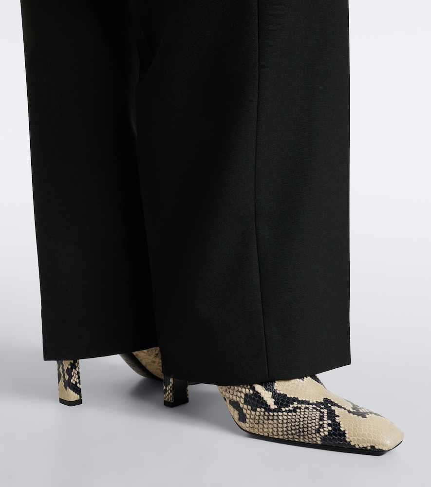 Snake-Effect Ankle Boots