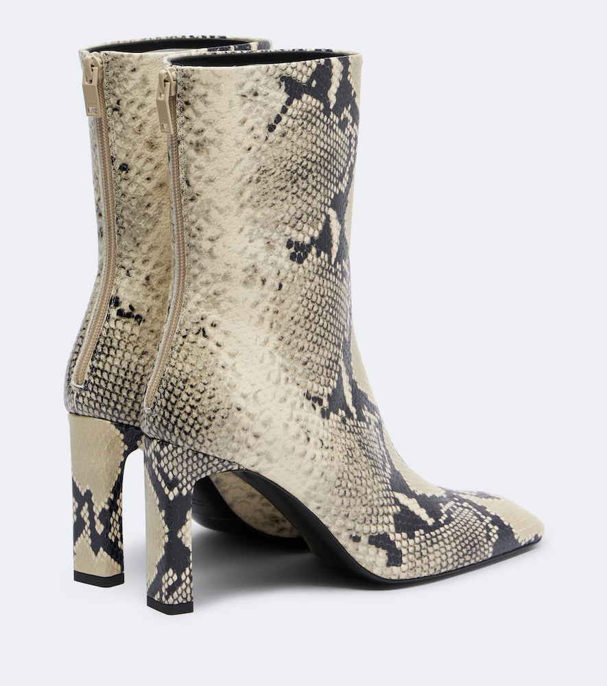 Snake-Effect Ankle Boots