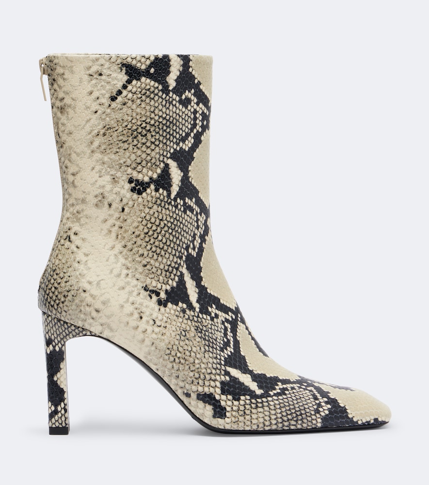 Snake-Effect Ankle Boots