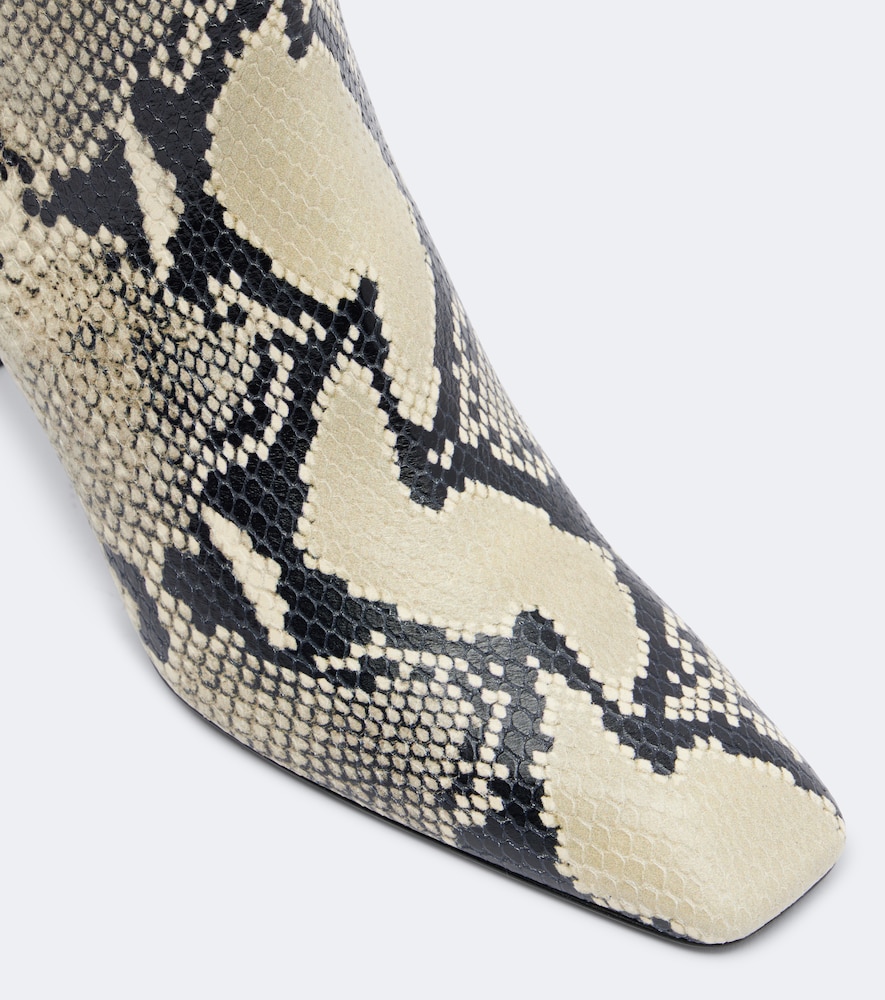 Snake-Effect Ankle Boots