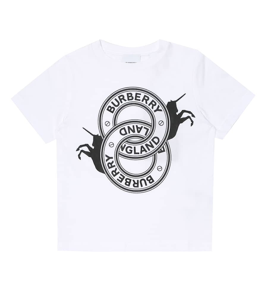 Click to view more detailed imagery on our partner's website Burberry Kids' White Mabela Unicorn And Branded T-shirt