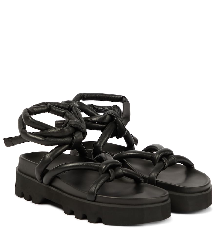Simkhai Nava Platform Leather Sandals In Black