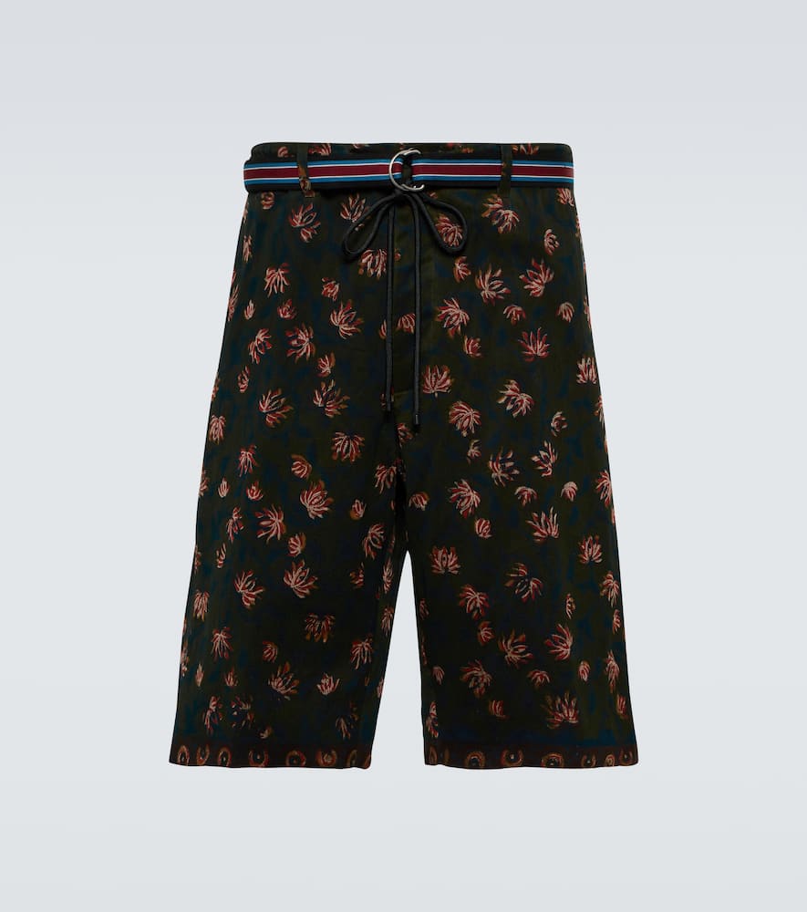 Dries Van Noten Printed cotton and silk shorts