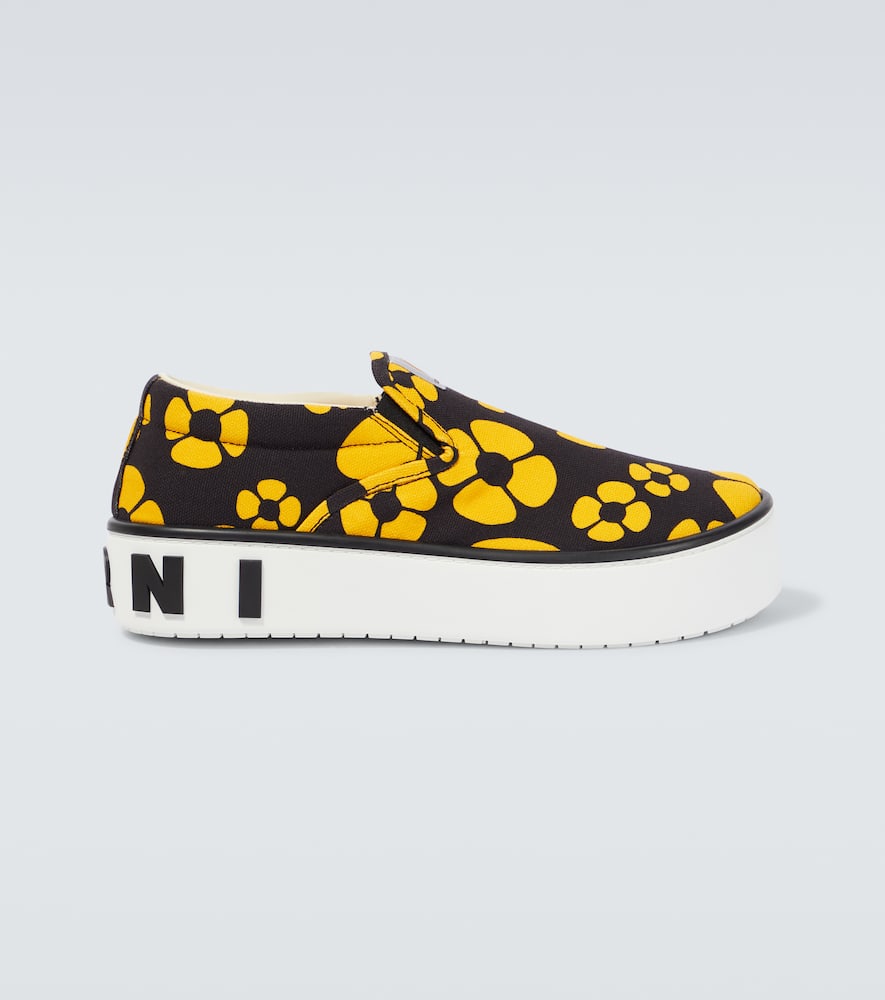 Shop Marni X Carhartt Floral Slip-on Sneakers In Sunflower