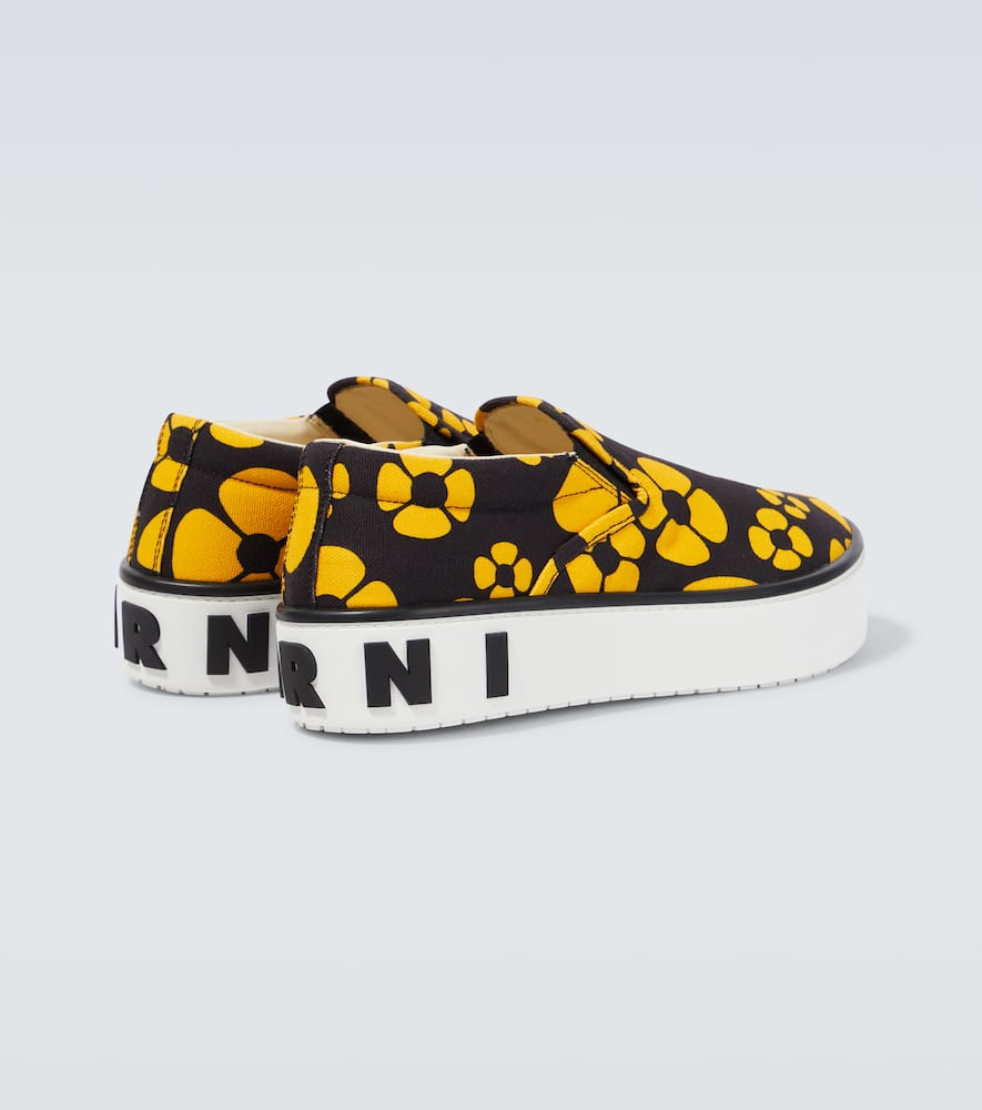 Shop Marni X Carhartt Floral Slip-on Sneakers In Sunflower